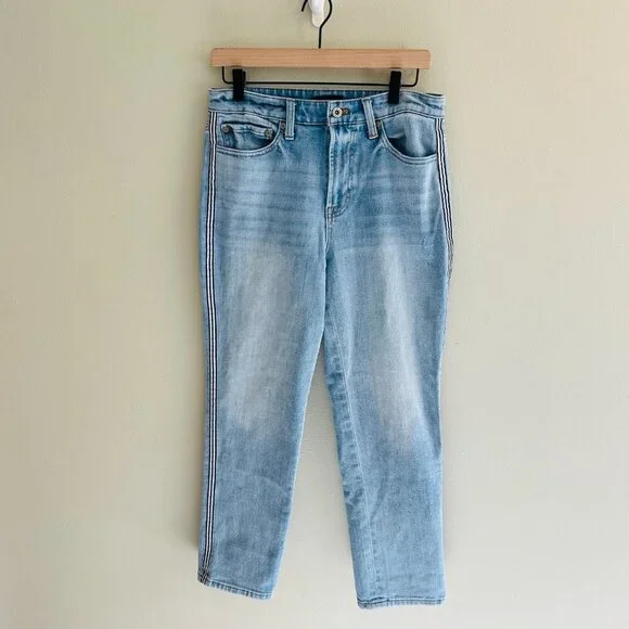 Talbots Modern Ankle Jeans Size 4 Ribbon Tape Sea Glass Wash Straight Leg Blue - Picture 3 of 10